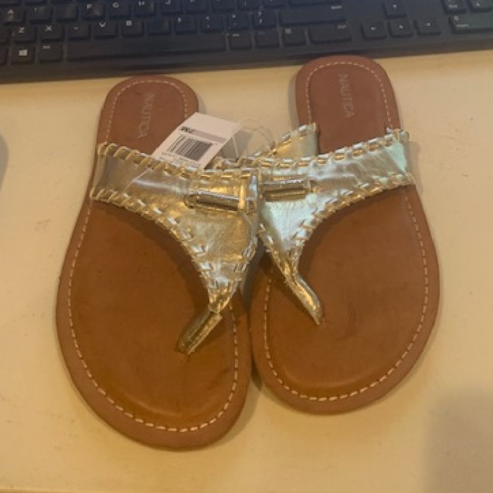 Gold Flip Flop Sandals